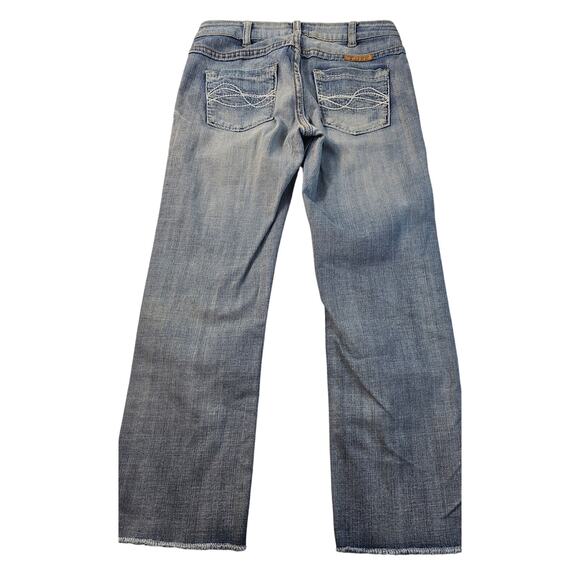 Cowgirl HW DFMI bleached CUT OFF RAW HEM Cowgirl western thick stitch jeans 26 - Picture 1 of 9